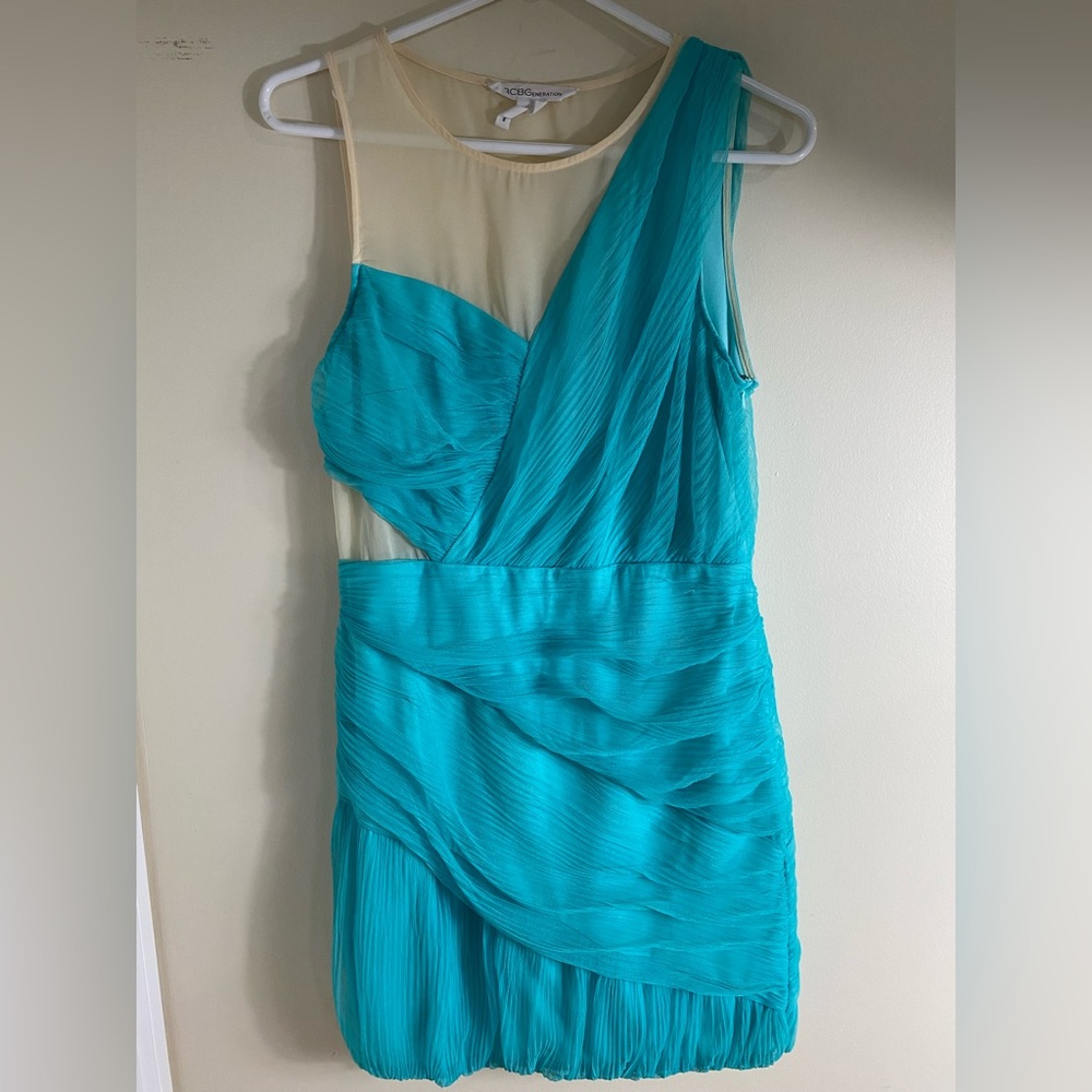 BCBGeneration Ruffle Dress - Aqua Foam (Size 8)